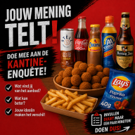 Wensen of opmerkingen mbt de kantine? Vul de enquête in!
